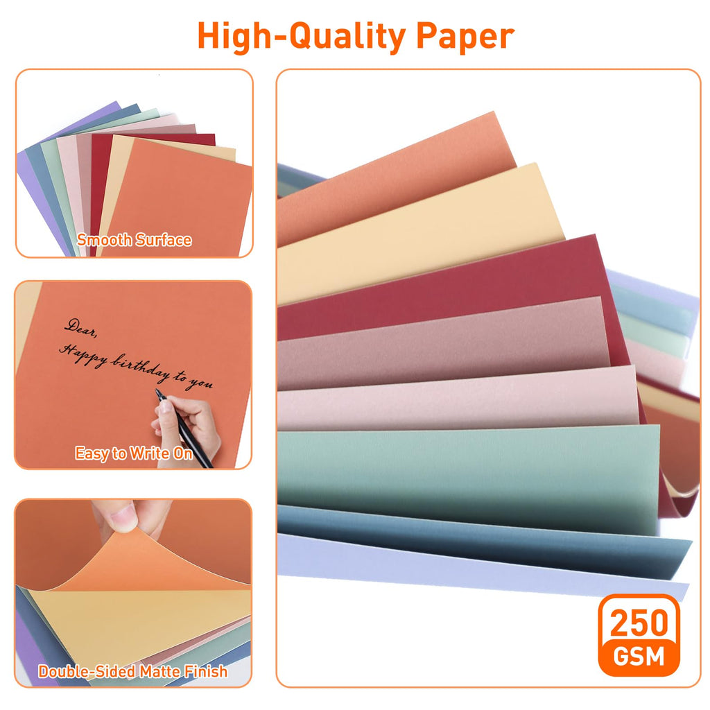 MAXECHO 8.5"x11" Colored Cardstock 32 Sheets, 250gsm/92lb Double-Sided Heavyweight Assorted Color Card Stock for Printer, Cricut, DIY Crafts, Card Making, Die Cutting, Scrapbooking, Construction Paper