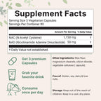 Micro Ingredients NAC with NAD+, 1200mg Per Serving, 240 Veggie Capsules