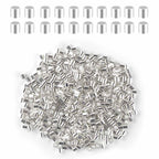 500 Pieces Tube Crimp Beads for Jewelry Making 2MM Crimping Beads for DIY Necklace Earring Bracelet Crimp Stopper Silver Tube Crimp End Brass Crimp Tube Spacer Tiny Loose Crimp Tube Bead (Silver)