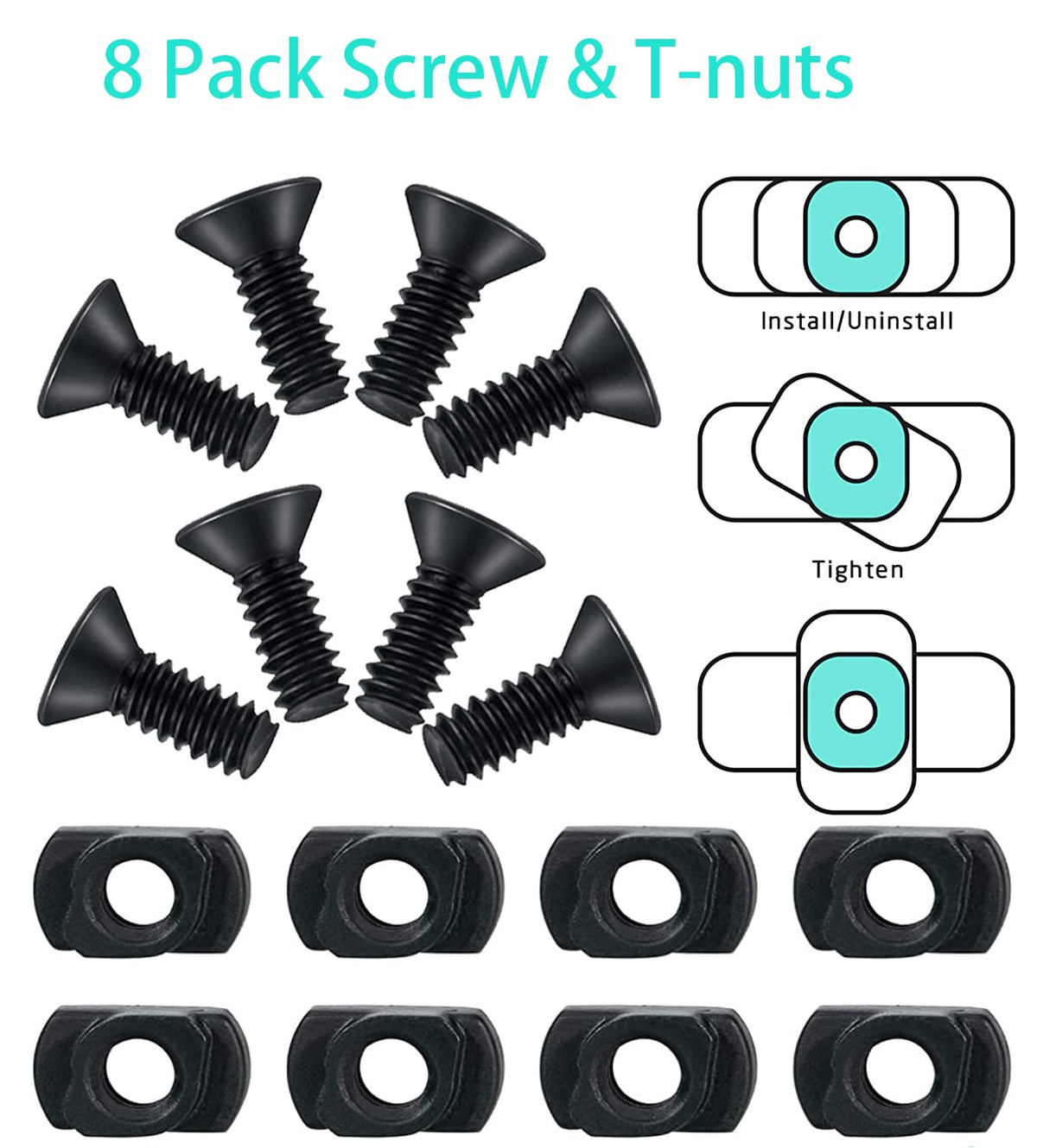 8 Pack Picatinny Rail Polymer Picatinny Rail Single Picatinny Rail, 5 5 7 7 9 9 11 11 Slots Black