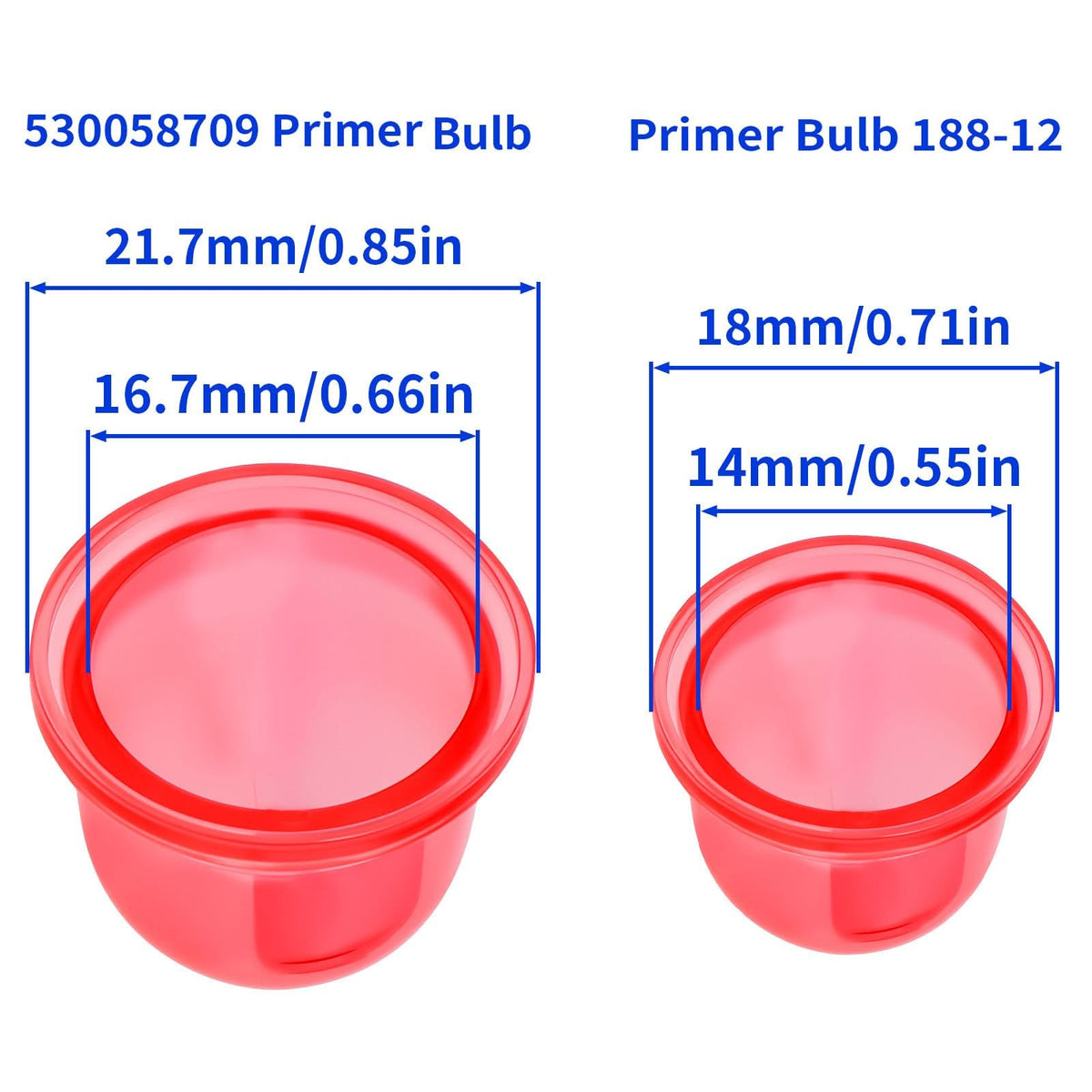 188-12-1 0057003 0057004 Primer Bulb Pump Bulbs for Sthil 41331212700 Homelite 01201 UP04802 Echo 12318140630 and Homelite Echo Stihl Robi Zama Primer Pouland 561635001 A01195A