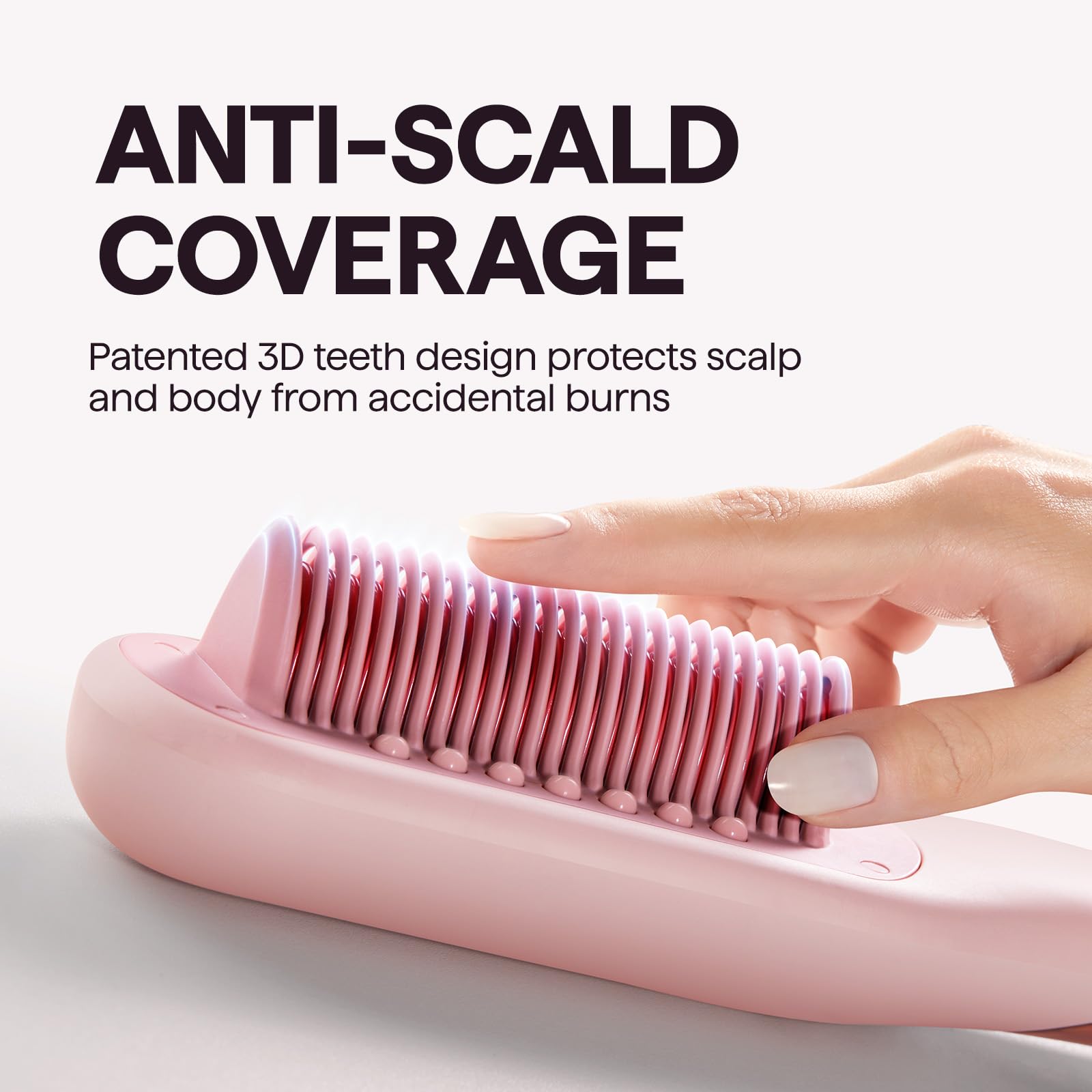 Wavytalk Pro Steam Hair Straightener Brush Steamline Pro Straightener Brush | 3-in-1 Straightening Brush for Coily Hair, Fast Salon Results with Less Damage, Anti-Frizz and Hair Nourishment