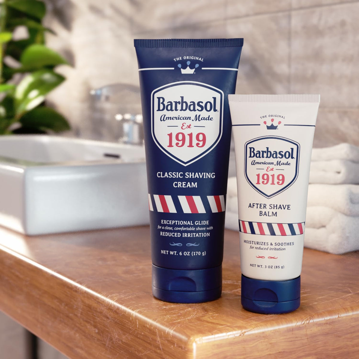 Barbasol 1919 After Shave Balm | Post Shave Balm for Men of All Skin Types | Travel Size Aftershave Cream Soothes, Moisturizes Skin w/Vitamin E, Provitamin B5, Distilled Witch Hazel, 3 OZ (Pack of 1)