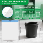4 Gal Small Trash Bags, Unscented Drawstring, 51 Ct for Bathroom
