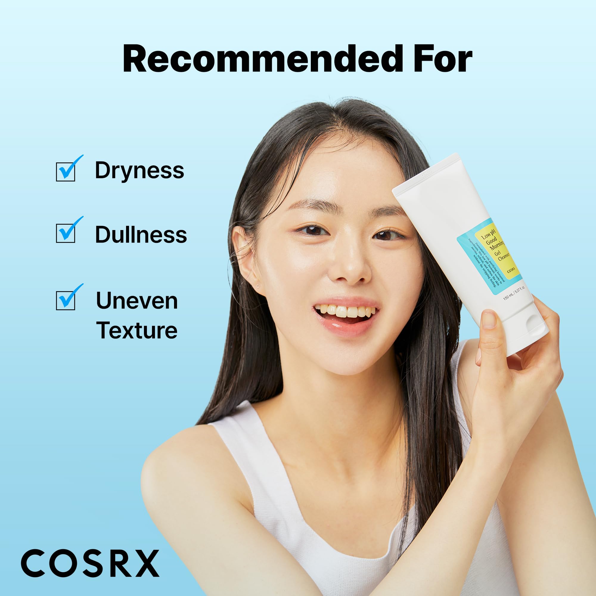 COSRX Low pH Good Morning Gel Face Cleanser, Gentle Face Wash, 5.07 fl oz | Daily Mild Care for Sensitive Skin, Gentle Cleanser, pH Balancing, Tea Tree Oil, Gentle Sebum, Pore Control, Korean Skin Care