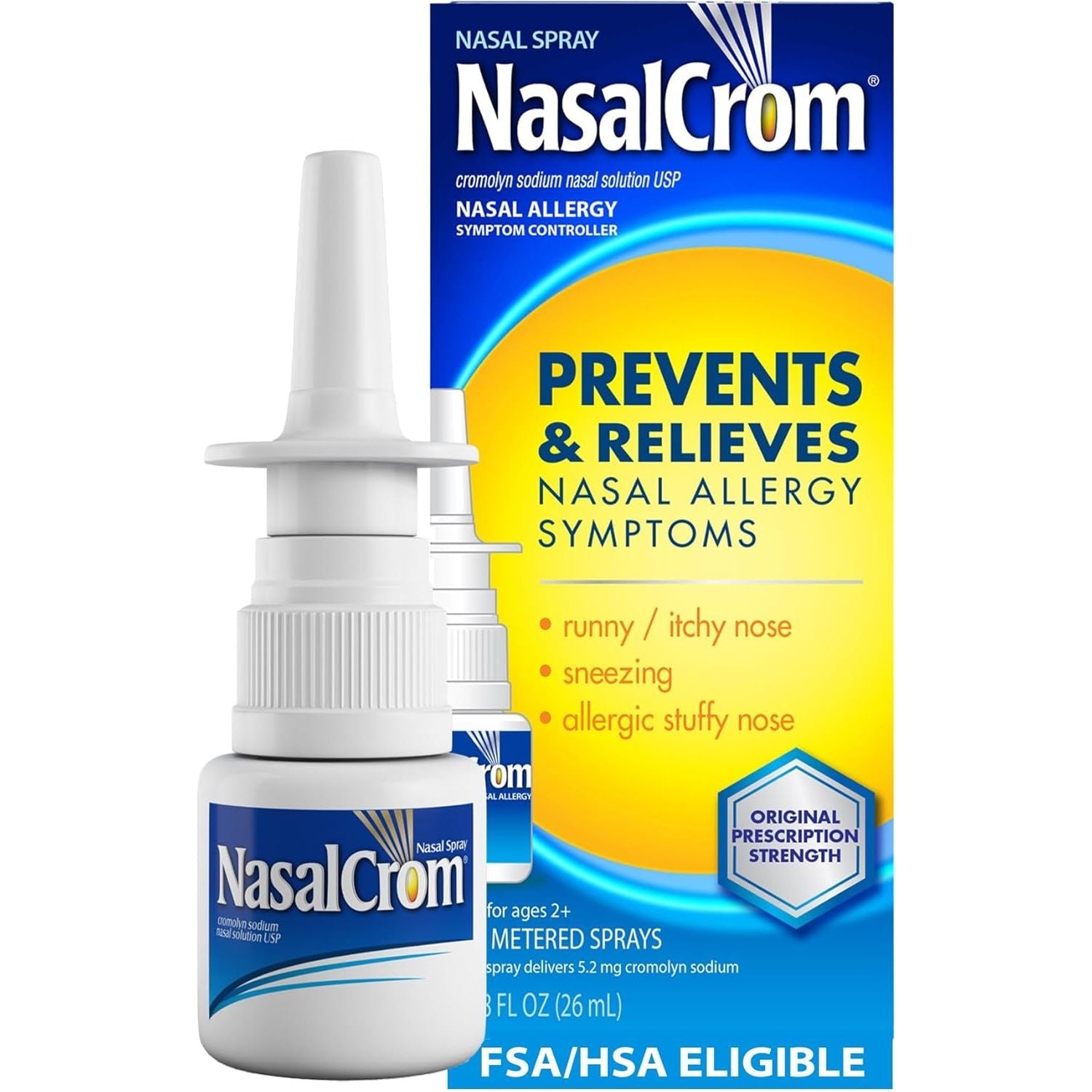 Buy now NasalCrom Nasal Spray Allergy Symptom Controller | 200 Sprays | .88 FL OZ 0.88 Fl Oz (Pack of 1) at indiglob india