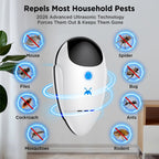 2026 Upgraded Ultrasonic Repeller Pest & Insect Indoor Repeller, 4 Pack