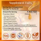 Turmeric Curcumin & Milk Thistle Drops, Liver Health & Joint Support, 2 oz