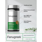 Horbäach Fenugreek Capsules | 150 Count | Non-GMO & Gluten Free Extract