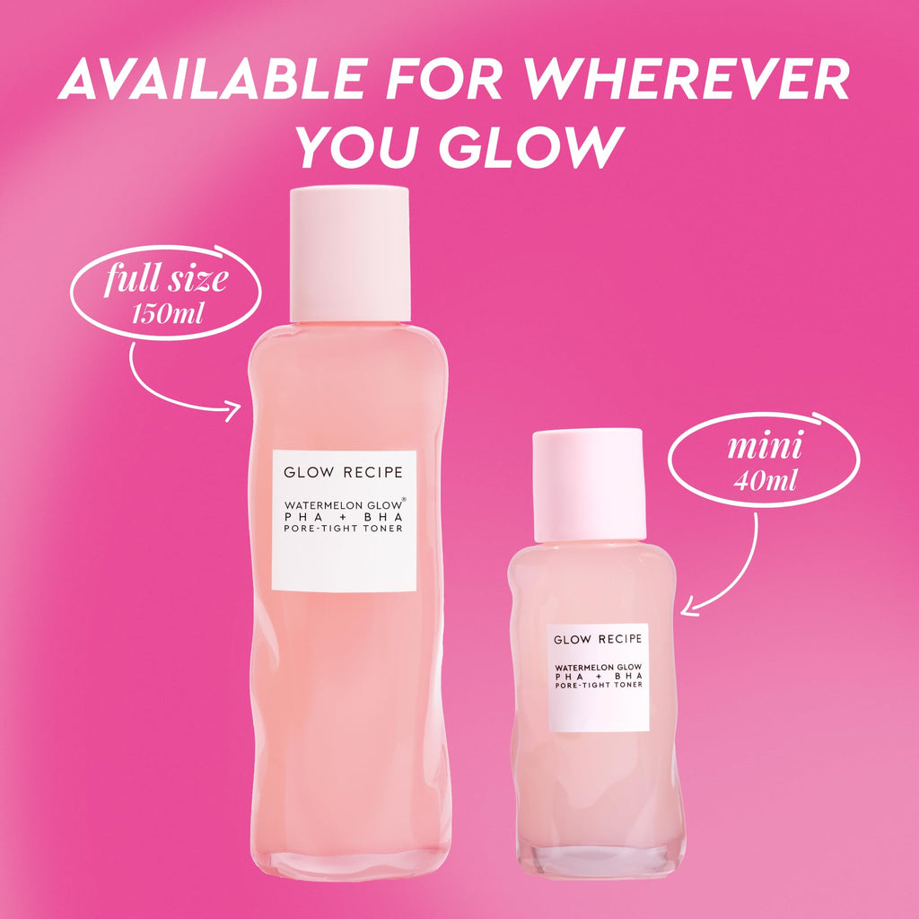 Glow Recipe PHA + BHA Face Toner, Korean Exfoliating Toner for Pores, Gentle Chemical Exfoliant + Hydrating Toner, Watermelon, Cactus Water + Glycerin (150ml)