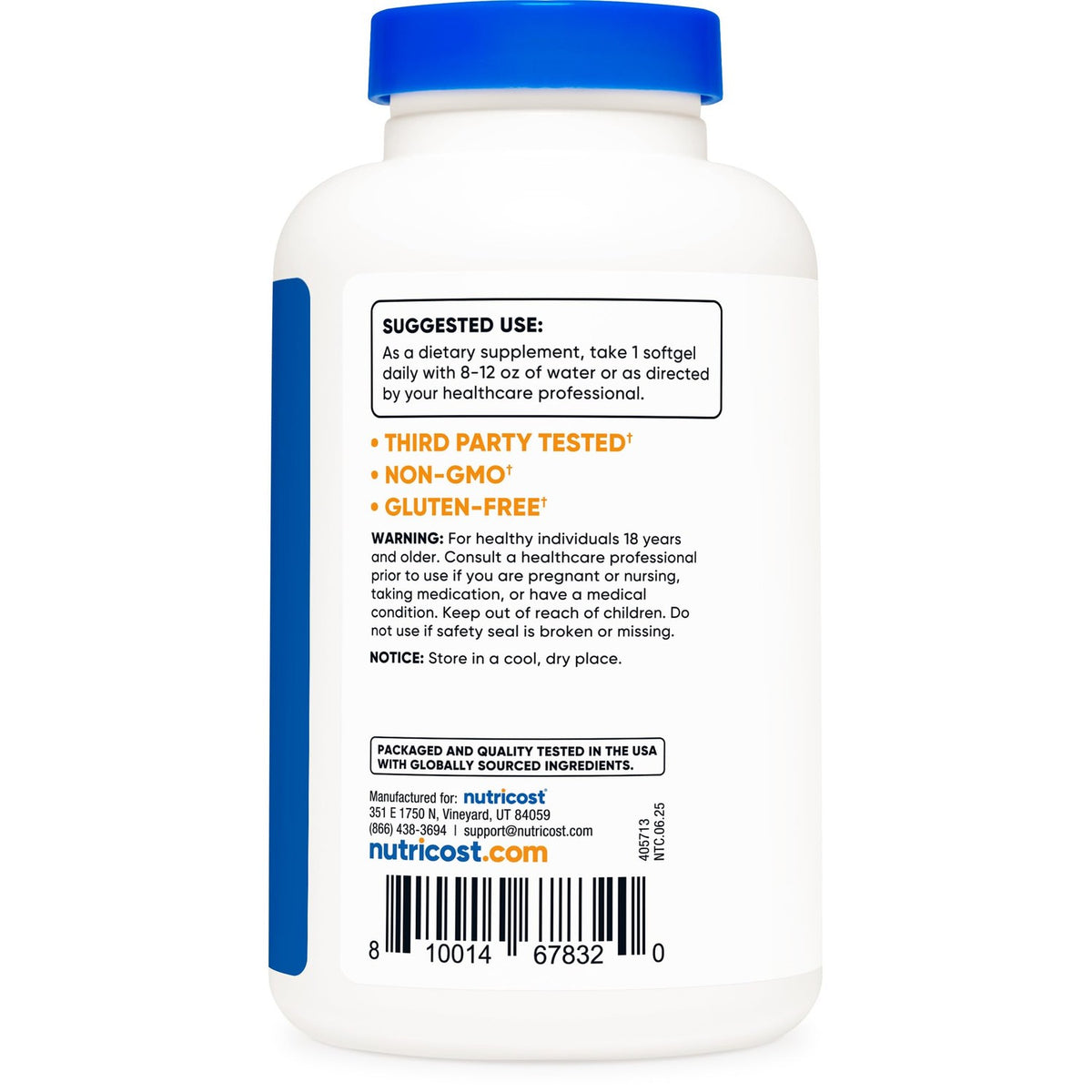 Nutricost Cod Liver Oil 1000mg, 120 Softgels - Non-GMO & Gluten Free