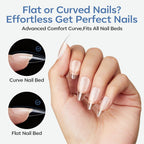 Modelones Short Almond Nail Tips - 360pcs for flat or curved nail beds. Order online for perfect nails, available now.