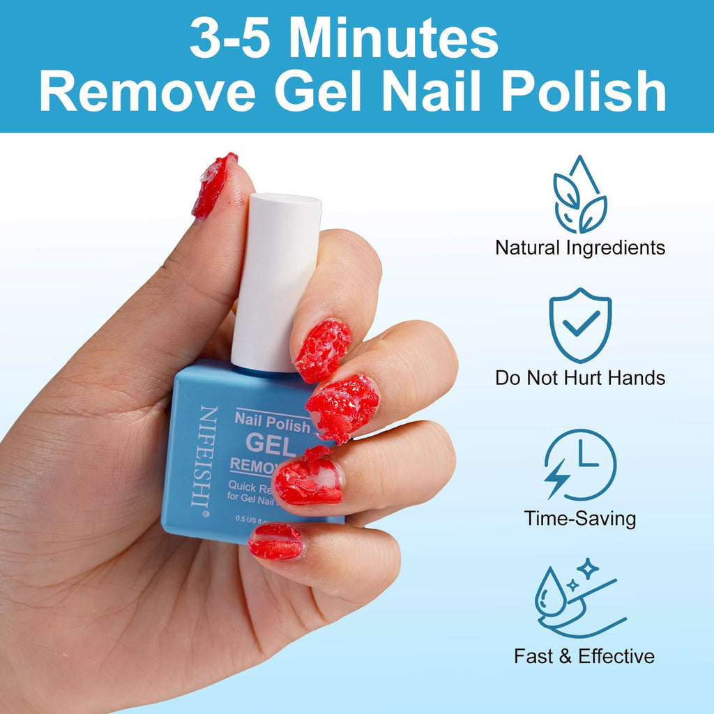 Gel Nail Polish Remover, Gel Polish Remover for Nails, No Need for Foil, Quick & Easy Polish Remover In 3-5 Minutes, No Need Soaking Or Wrapping-15ml