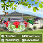 Hummingbird Feeders for Outdoors Hanging, Mason Jar Humming Bird Feeder