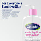 Cetaphil Nourishing Oil to Foam Facial Cleanser, Dry Skin, 8 fl oz | Gentle Hydrating Face Wash, Dry And Sensitive Skin, 24-Hour Moisture, Oil-To-Foam Formula, Dermatologist Recommended