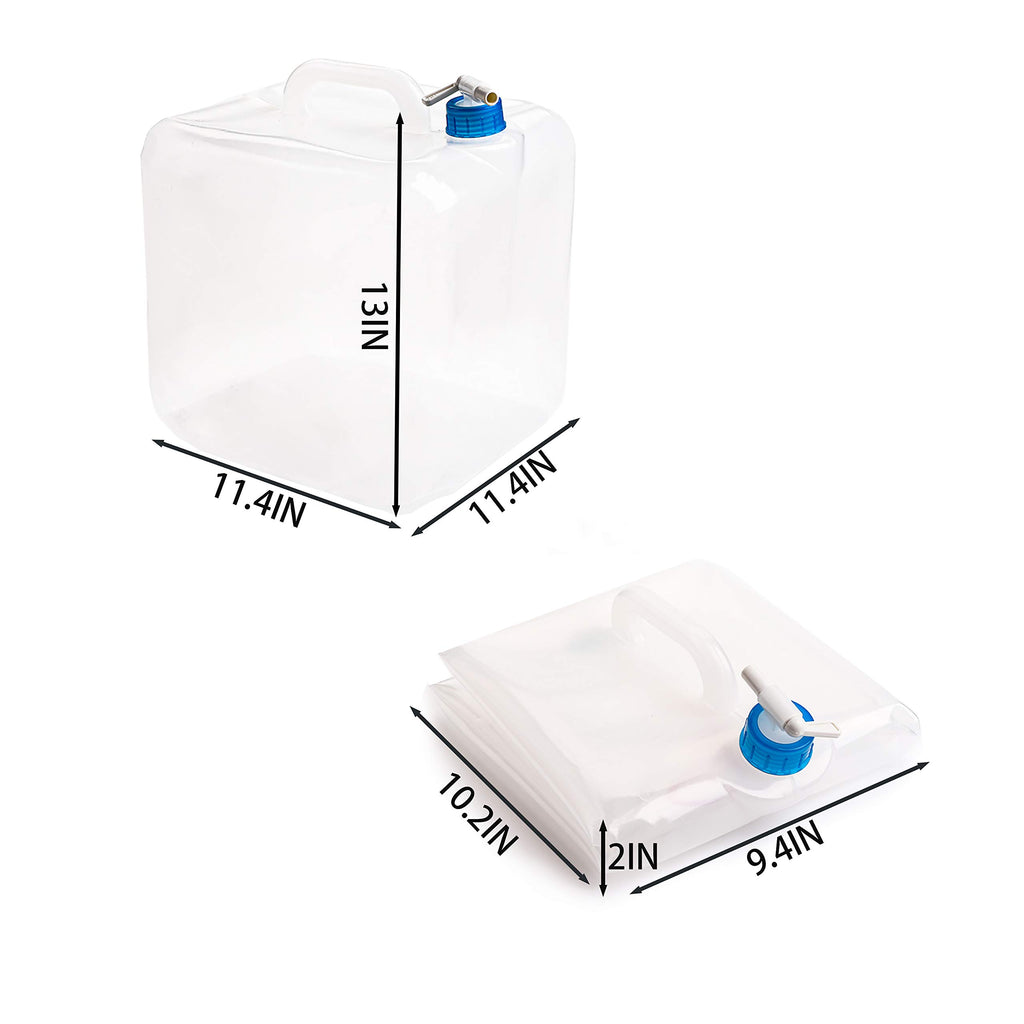 Cedilis 2 Pack 5.3 Gallon Collapsible Water Container with Spigot, Food Safe Water Storage Jug, BPA-Free Camping Water Storage Jug Canteen for Outdoor Hiking and Emergency, Portable, Foldable