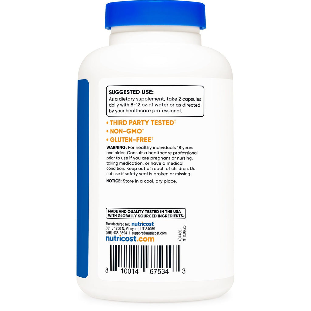Nutricost Alpha Lipoic Acid 600mg Per Serving, 240 Capsules | Gluten Free, Vegetarian Capsules, Soy Free & GMO-Free