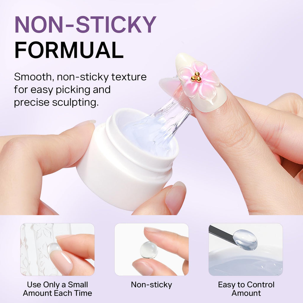 MIZHSE 3D Sculpting Gel for Nail Art, featuring a non-sticky formula for precise application. Order online today!