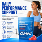 Creatine Gummies for Women, 1g Per Gummy, Low Sugar Watermelon Creatine Monohydrate Gummies, Performance, Workout Support