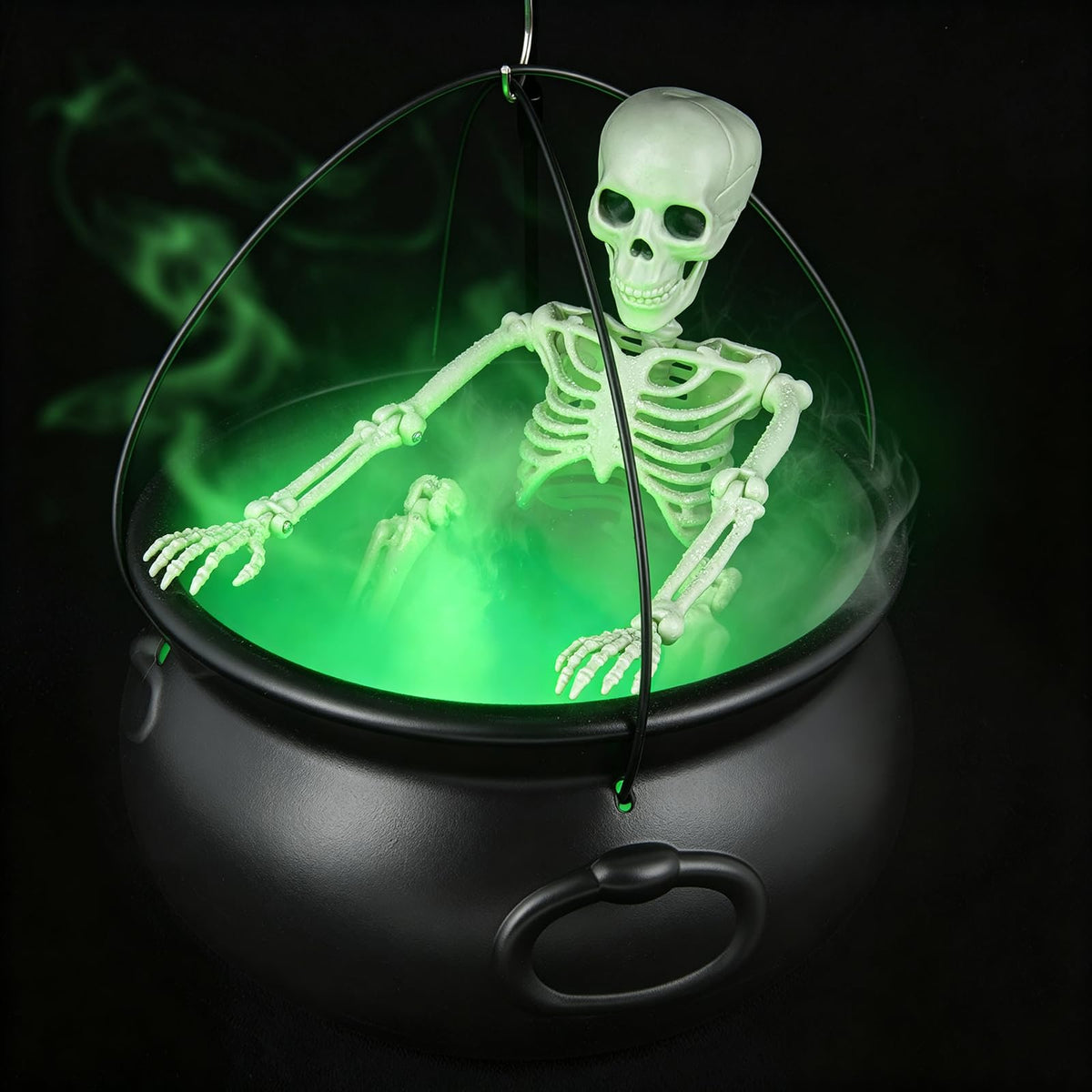 Halloween Decorations Outdoor Witch Cauldron Tripod with Fog Maker & Skull