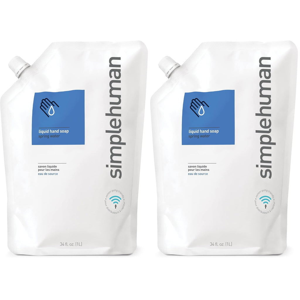 Buy now simplehuman Fragrance Free Moisturizing Liquid Hand Soap Refill Pouch, 34 Fl. Oz, Pack of 6 at indiglob india