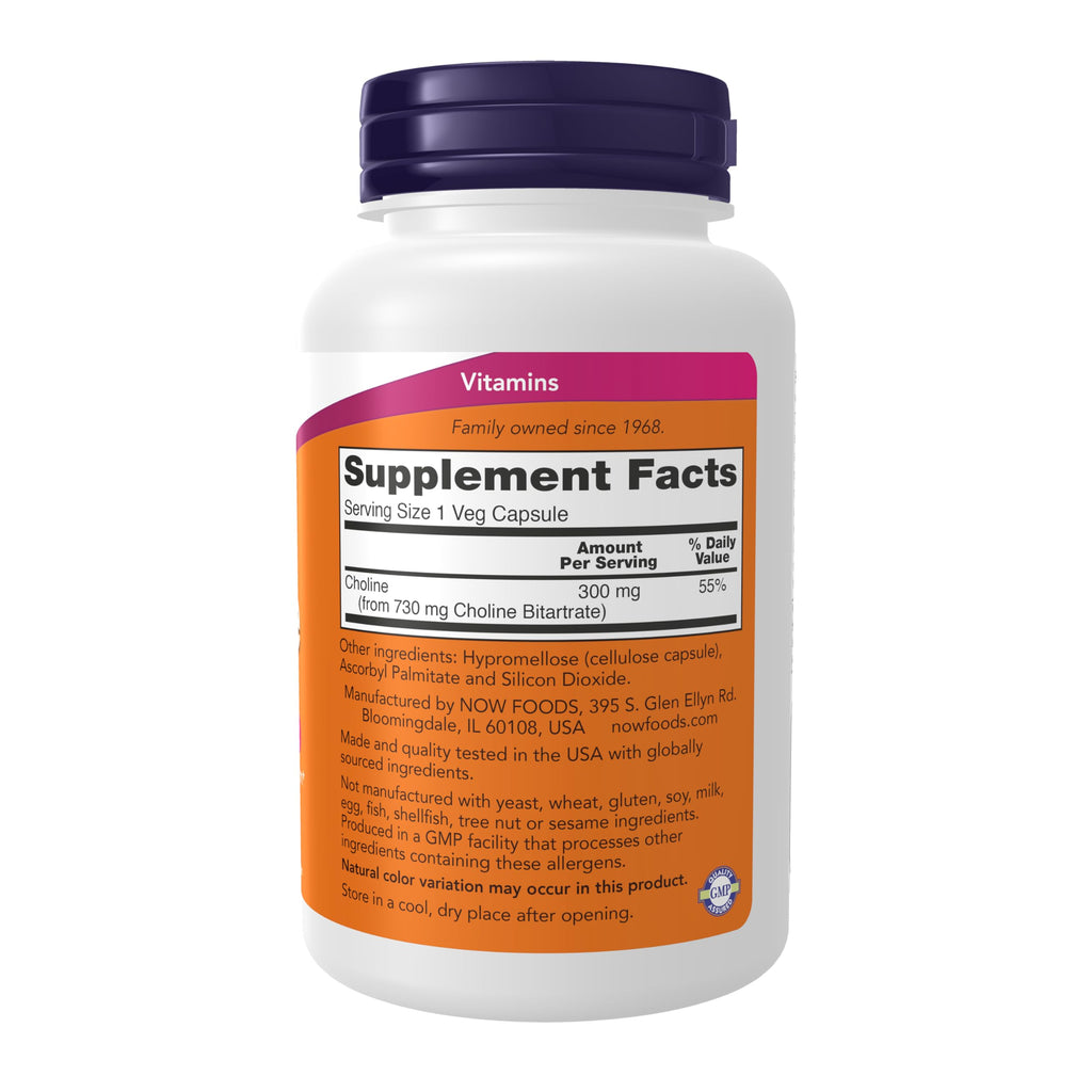 Buy now Now Supplements Choline 300 mg, 100 Veg Capsules - Supports Nervous System and Liver Health*, Vegan at indiglob india