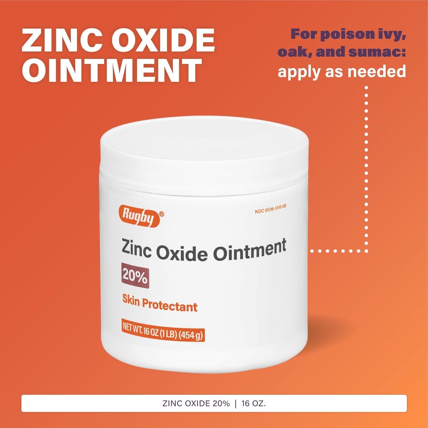 Buy now Rugby Zinc Oxide Ointment Skin Protectant - 20% - 16 Oz (1lb) (454 g) (4 Pack) at indiglob india