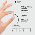Magnesium Glycinate Supplements - 120 High Strength Capsules - 1040mg of Magnesium Providing 208mg Elemental Magnesium Per Serving - Pure Active Ingredient - UK Manufactured