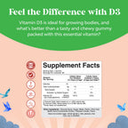 Vitamin D3 Gummies for Kids - Bone Development & Immune Support - 60 Count