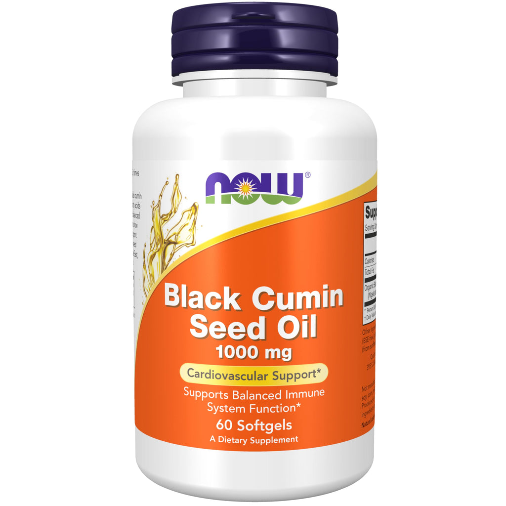Buy now NOW Foods Supplements, Black Cumin Seed Oil, 1,000 mg, Cardiovascular Support*, 60 Softgels at indiglob india