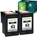GREENBOX 63 Black Ink Cartridges High Yield for 63 Ink Cartridge, 2-Pack