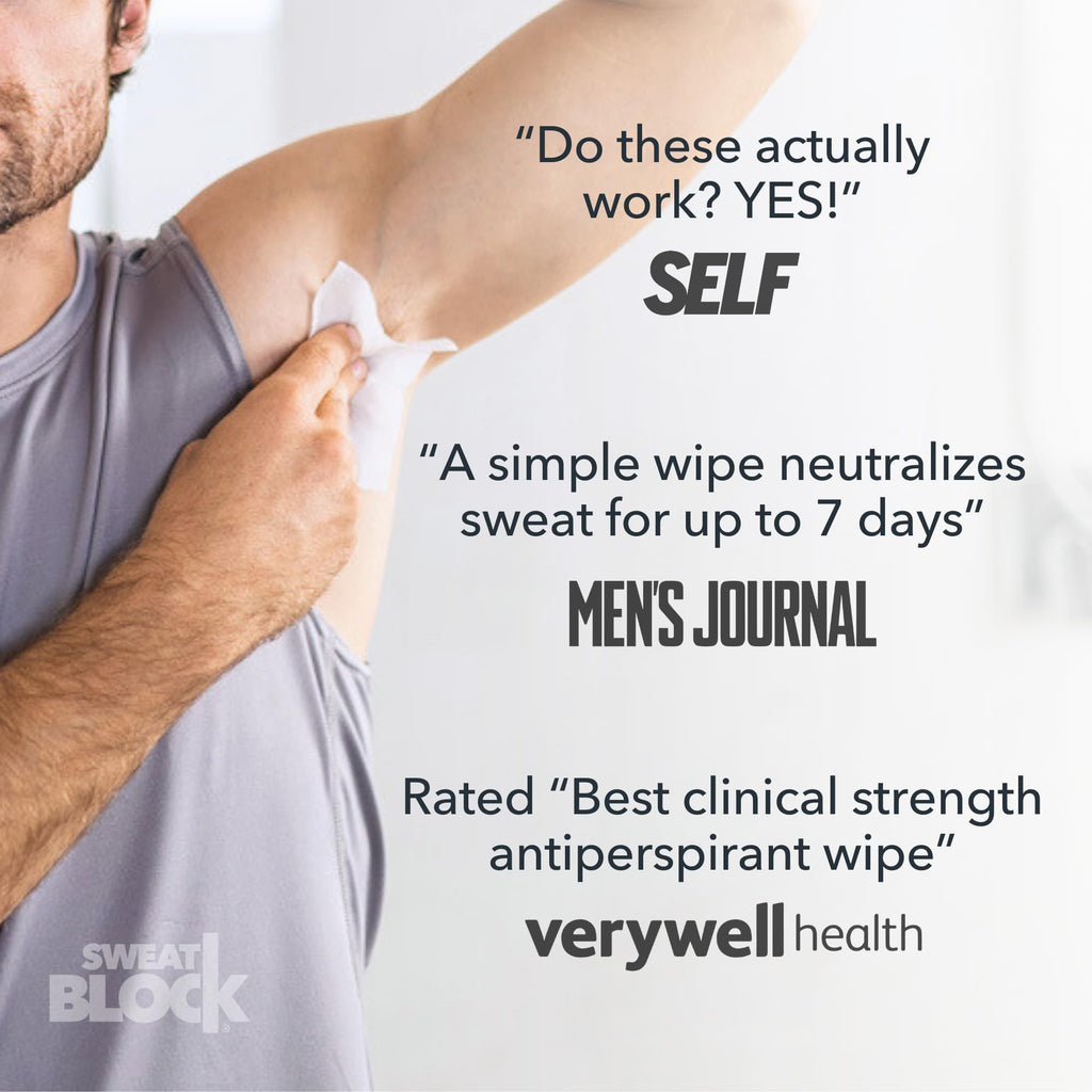 SweatBlock Maximum Clinical Strength Antiperspirant Wipes, Original 10 Ct | Stop Excessive Underarm Sweat with Up to 7 Days Protection Per Wipe, Hyperhidrosis Aid, Dermatologist Tested