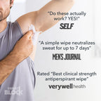 SweatBlock Maximum Clinical Strength Antiperspirant Wipes, Original 10 Ct | Stop Excessive Underarm Sweat with Up to 7 Days Protection Per Wipe, Hyperhidrosis Aid, Dermatologist Tested