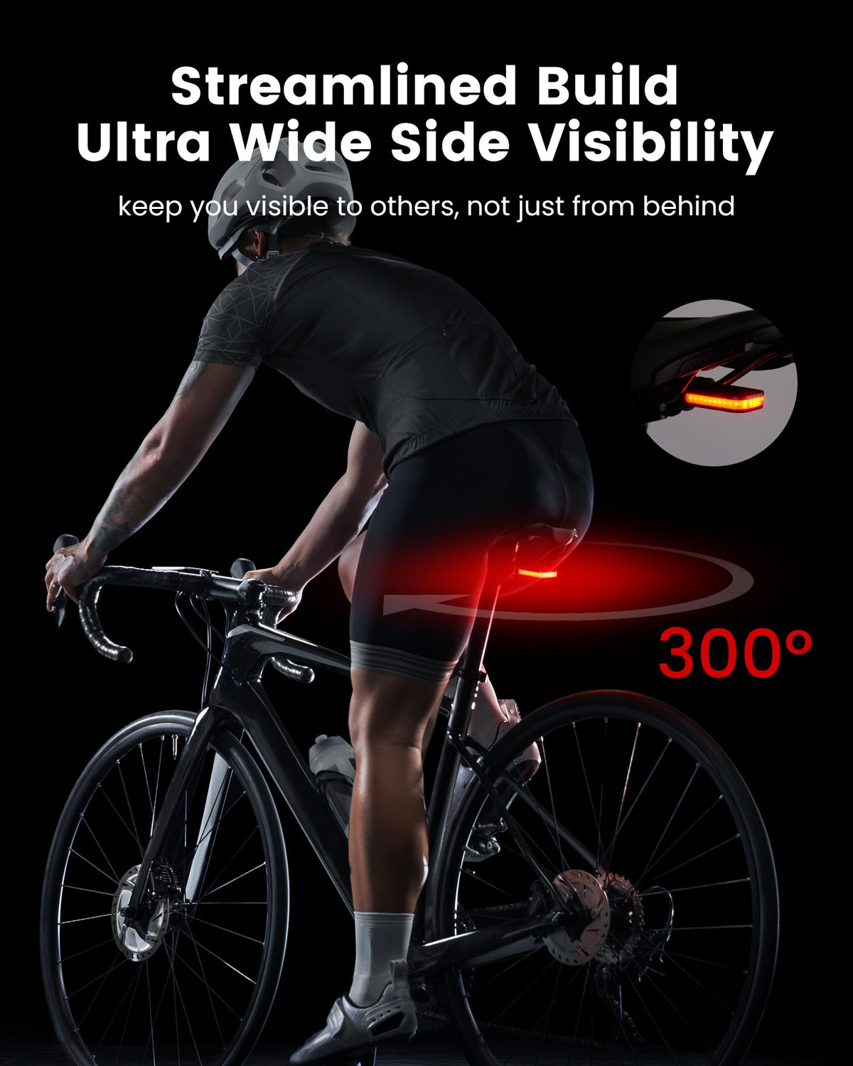 RAVEMEN CL01 Bike Tail Light, 300° Wide-Angle Rear Bicycle Light
