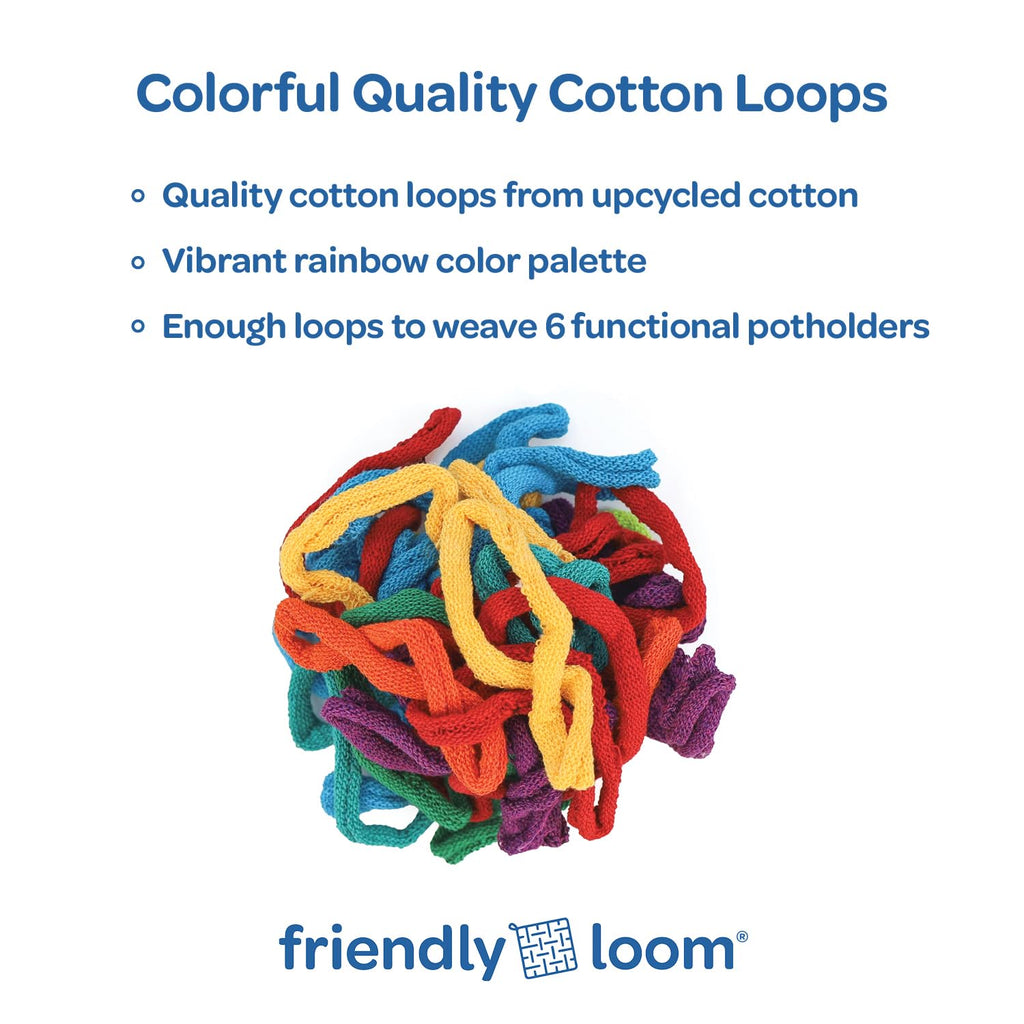 Friendly Loom Lotta Loops Rainbow Cotton 7 Inch Traditional Loops Refill