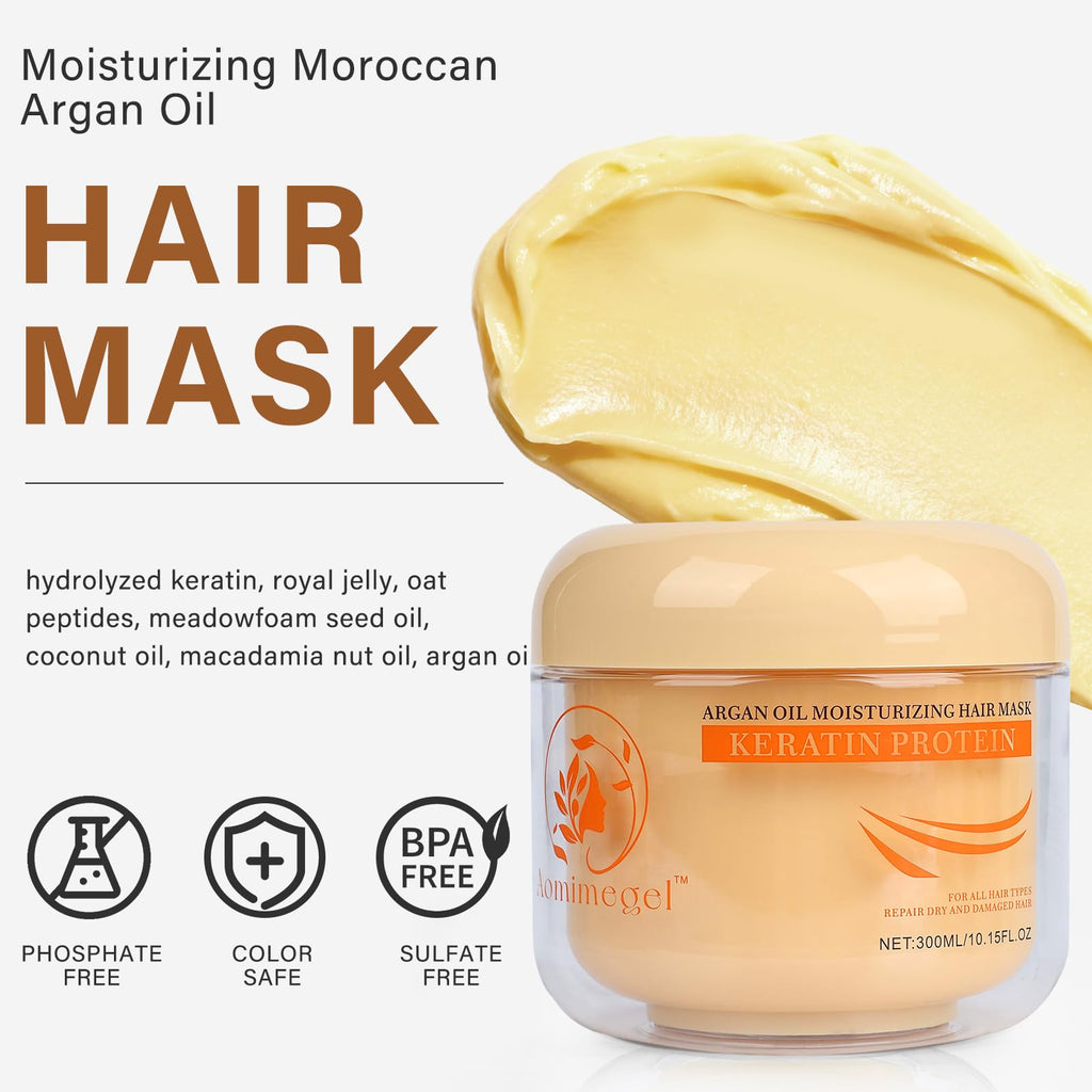 Collagen Repair Hair Mask & Argan Oil Set, 10.15 fl oz + 2 fl oz