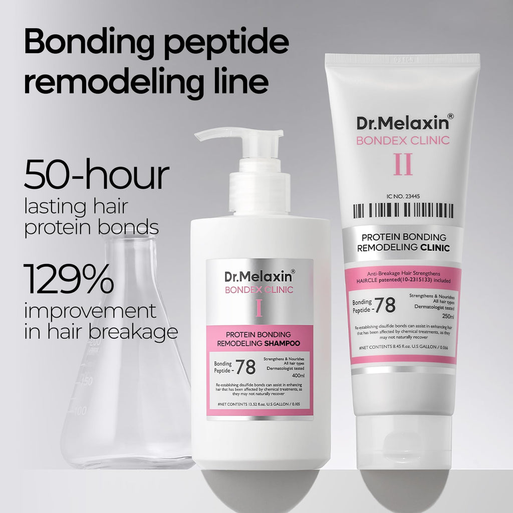 Dr.Melaxin Bondex Remodeling Salon Bonding Treatment | Deep Repair for Bleached & Damaged Hair with Bonding Peptides + Argan Oil
