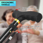 Folding Cane, Walking Poles with Adjustable Height, Canes for Men, Women and for The Elderly, Aids for People WithLlimited Mobility(Black)
