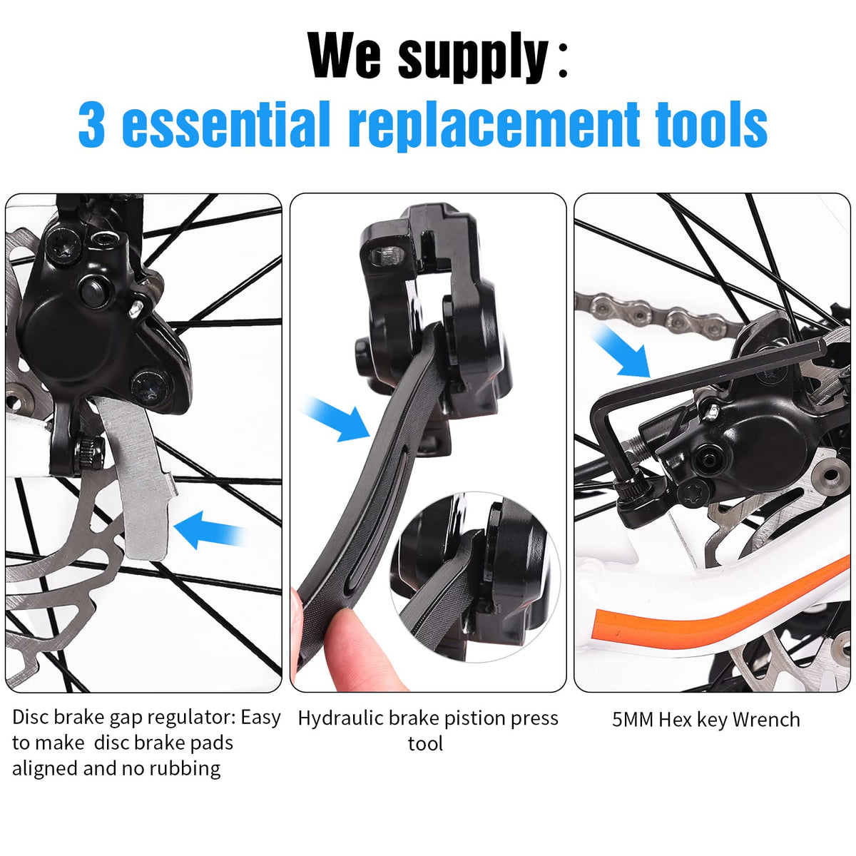 4 Pairs Bike Brake Pads,Bicycle Brake Pads with Installation Tools