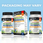 Advanced Prebiotics & Probiotics for Women & Men, 30 Capsules | Digestive Enzymes, L. Reuteri, Inulin Fiber for Immune, Digestive and Gut Health Support - Non-GMO, Gluten-Free, Dairy-Free