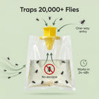 8-Pack Hanging Fly Trap Set with Disposable Bags; Includes Bait, Non-Toxic; Ideal for Backyards, Farms, Barns, Patios, and Gardens