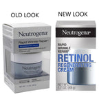 Neutrogena Rapid Wrinkle Repair Retinol Regenerating Face Cream & Hyaluronic Acid Anti Wrinkle Face Moisturizer, Neck Cream, with Hyaluronic Acid & Retinol, 1.7 oz (Pack of 3)