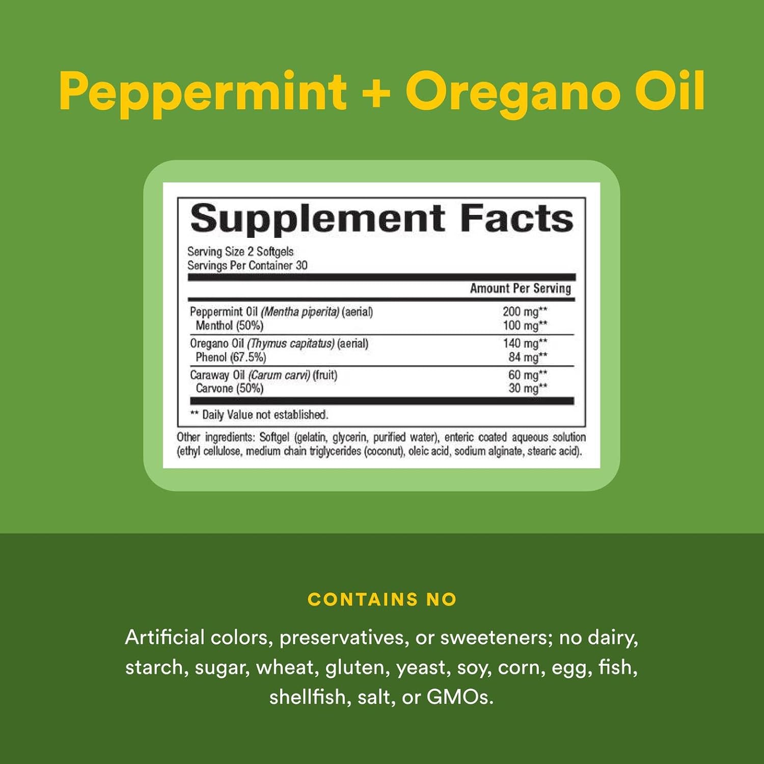 Buy now Natural Factors, Peppermint & Oregano Oil Complex, Digestive Aid for Gastrointestinal Health, 60 softgels at indiglob india
