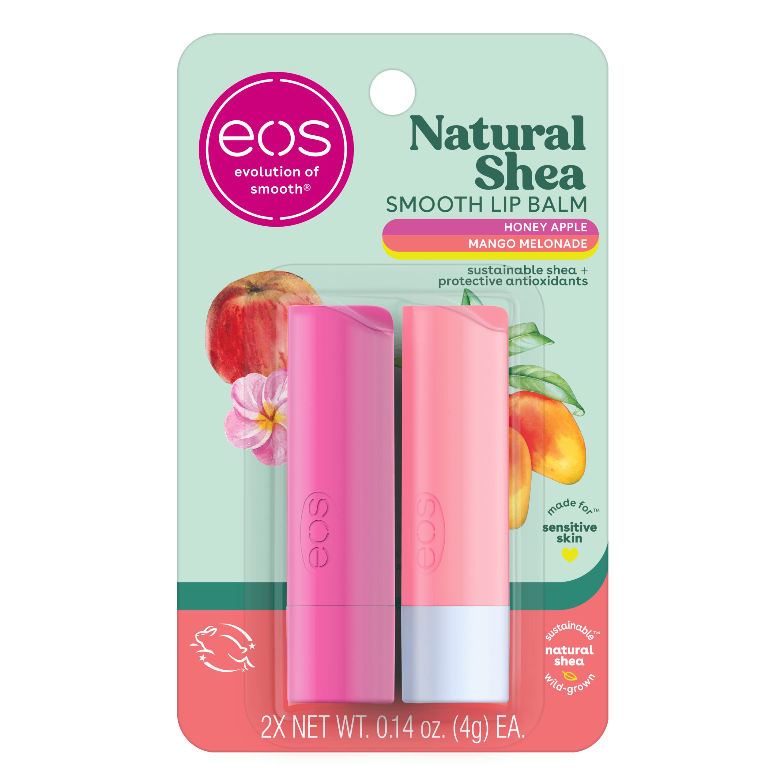 Buy now eos 100% Natural Lip Balm- Coconut Milk and Pineapple Passionfruit, All-Day Moisture Lip Care, 0.14 oz, 2 Pack at indiglob india