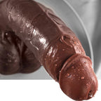 10" Realistic Big Black Dildo, Huge Curved Dildo with Strong Suction Cup