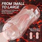 Male Masturbator Sex Toy for Men - Portable Transparent Manual Sucking Pocket Pussy Masturbation Cup with 7.5“ Depth Textured Vagina Blowjob Masturbating Stroker