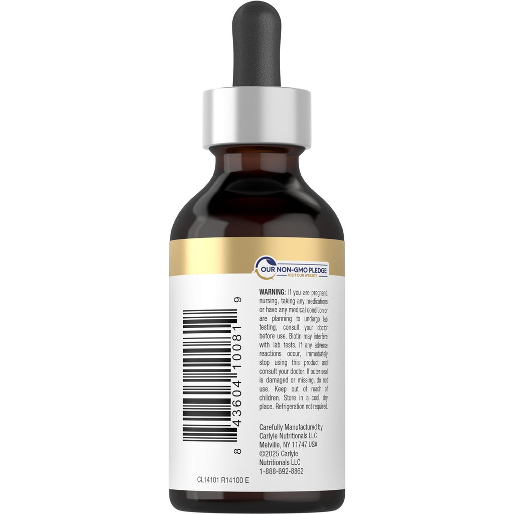 Carlyle Liquid Biotin 10000mcg | 2 oz | Extra Strength Drops