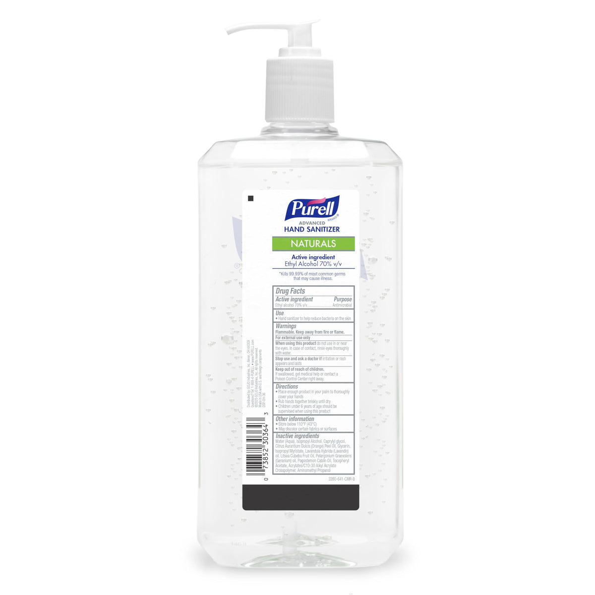 Purell Naturals Hand Sanitizer Gel, Pump Bottle 1ct x 1 L - 3280-04-CMR