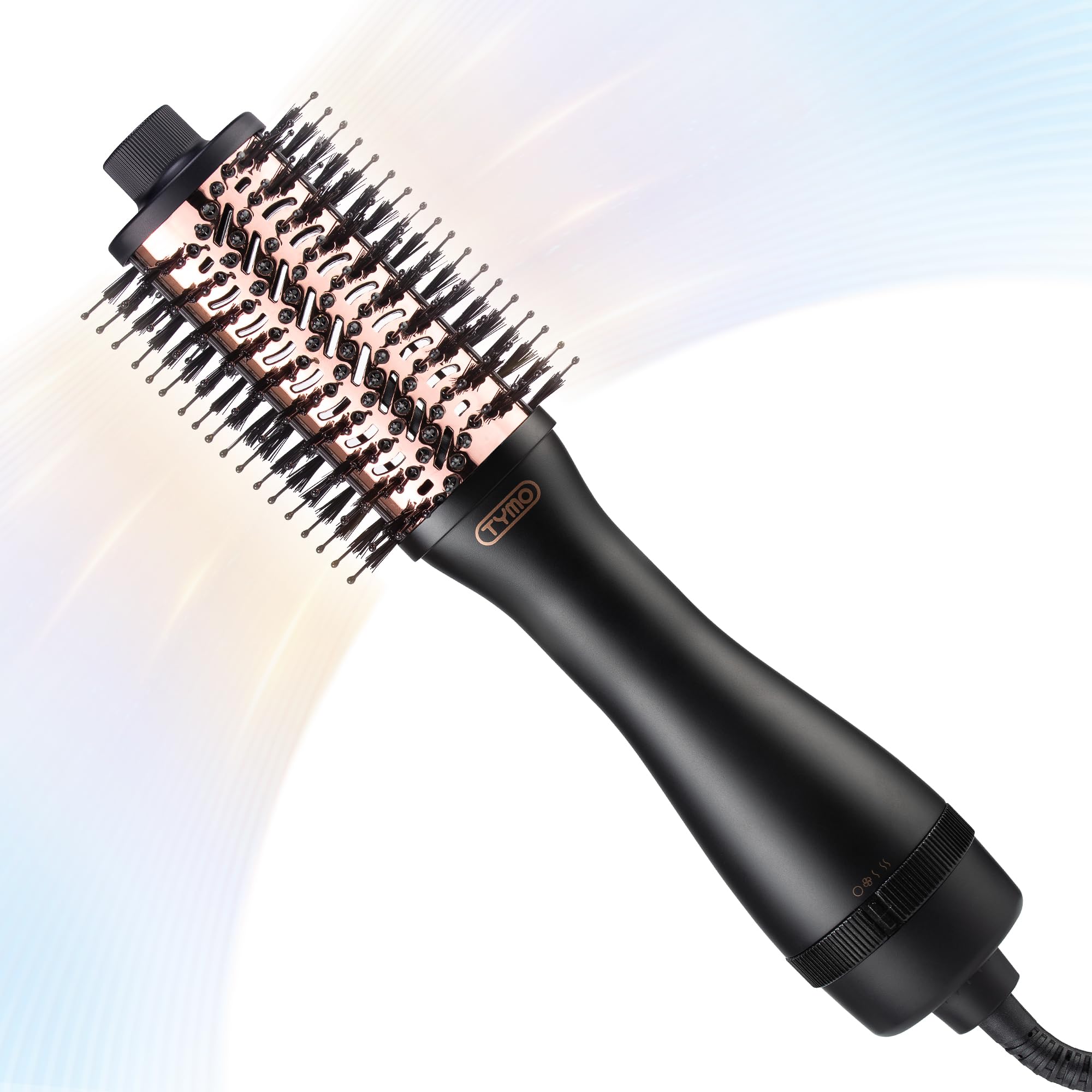TYMO Hair Dryer Brush Blow Dryer Brush in One, 4 in 1 Ionic Hairdryer and Styler Volumizer with Oval Titanium Barrel, Hot Air Straightener for Smooth Frizz-Free Blowout, Gold, 2.85 Inch