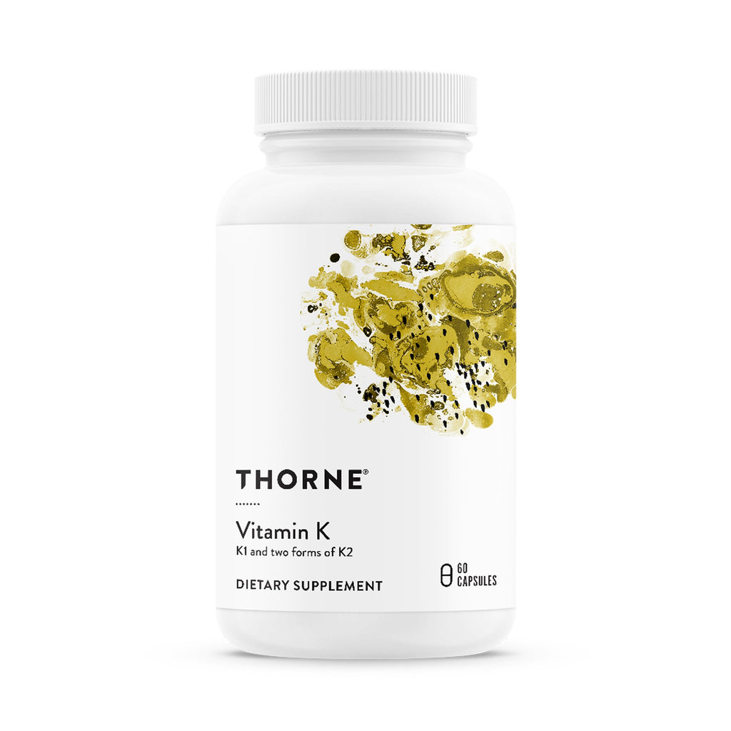 THORNE Vitamin K, Vitamins K1 and K2 (as MK-4 and MK-7), 60 Capsules | Helps Maintain Bone Mineral Density & Supports Healthy Blood Vessels*, Gluten, Dairy & Soy-Free, NSF Contents Certified